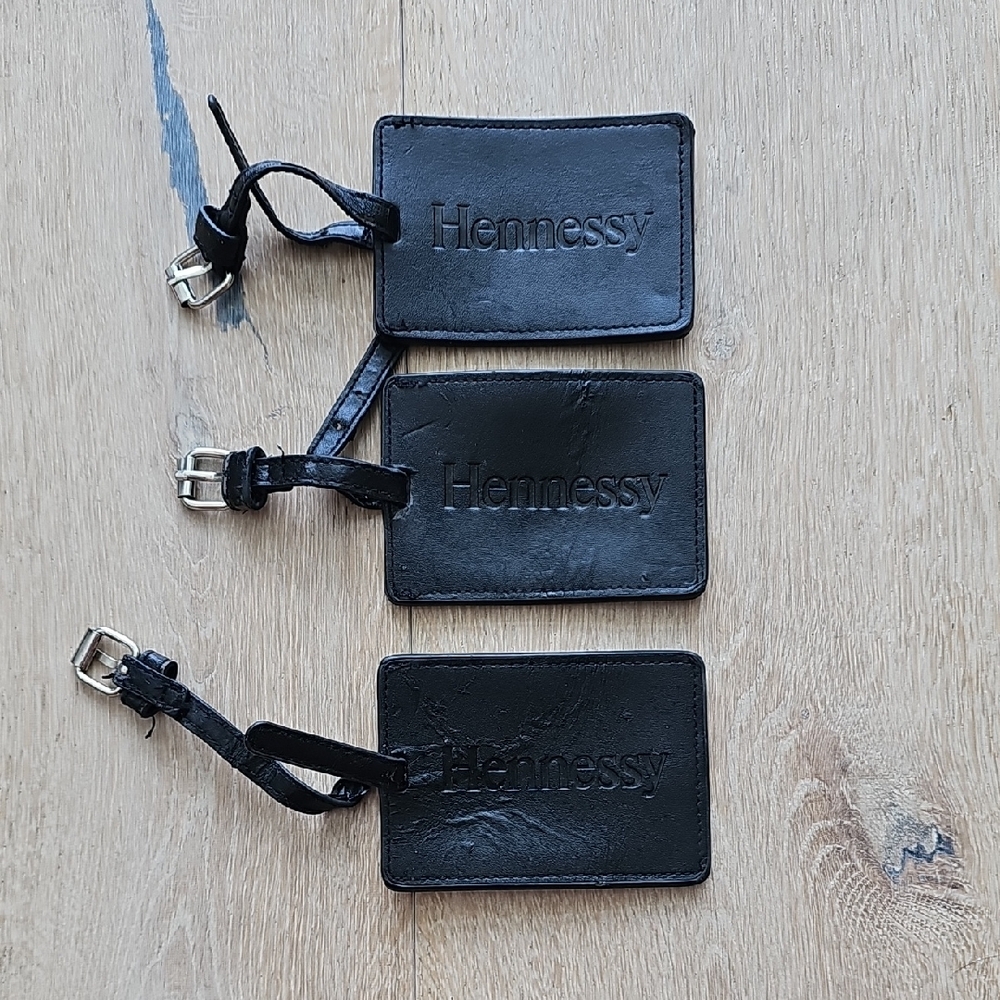 Hennessy Black Leather Bag Tags